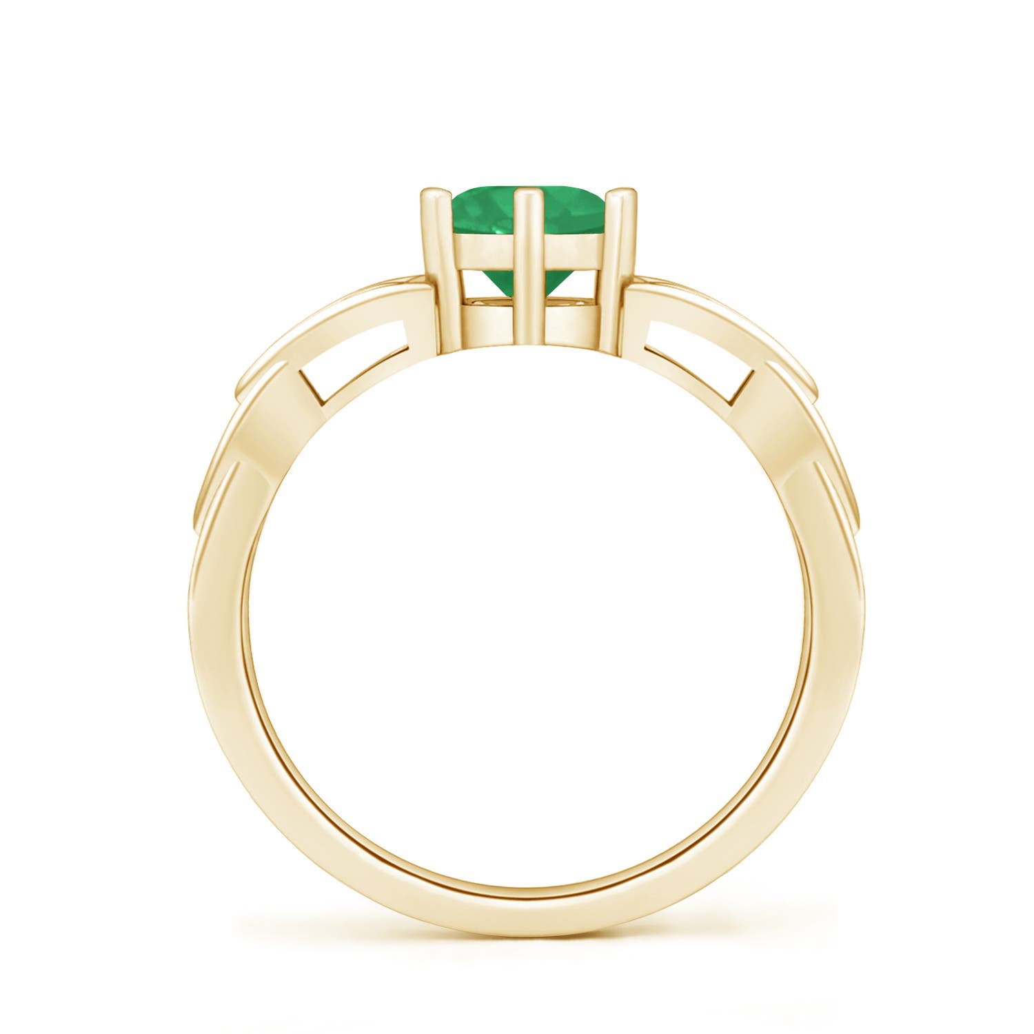 A - Emerald / 0.75 CT / 14 KT Yellow Gold