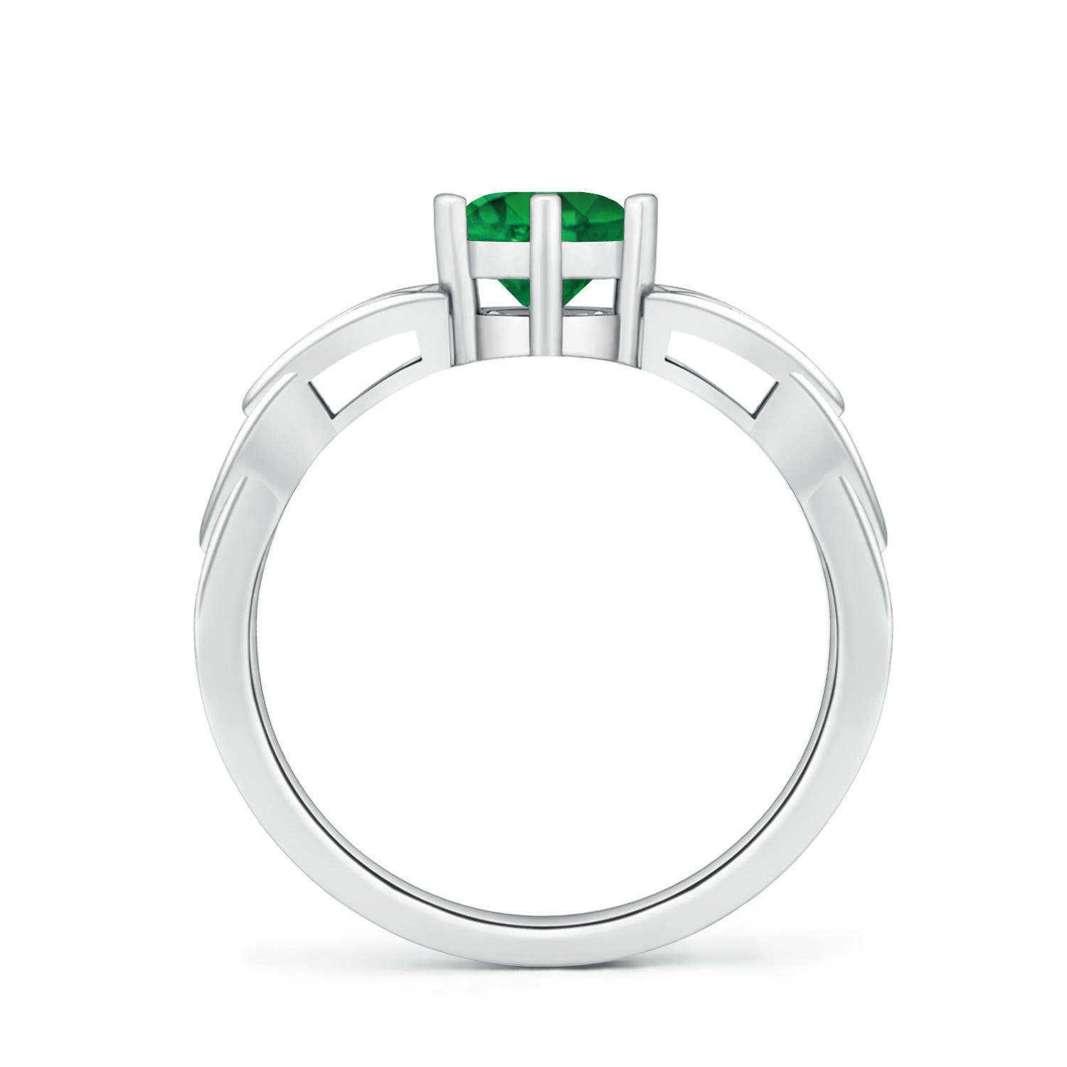 AAA - Emerald / 0.75 CT / 14 KT White Gold