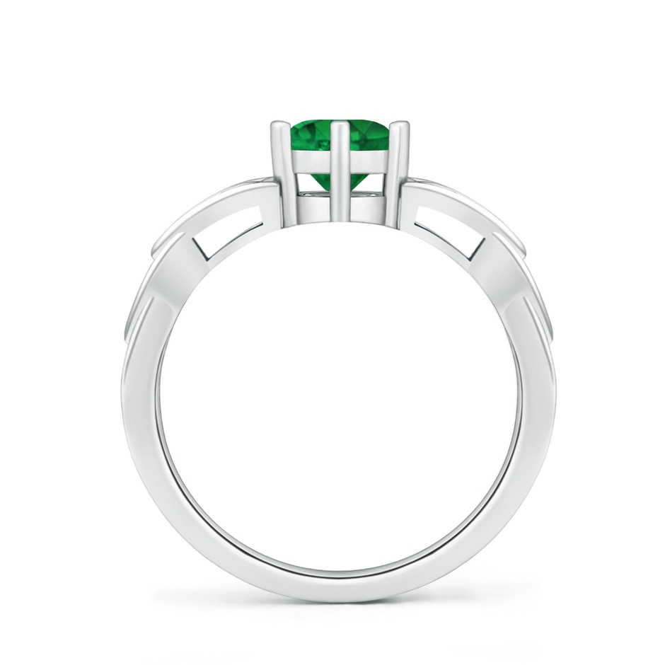 6mm AAA Solitaire Round Emerald Celtic Knot Ring in White Gold side 199