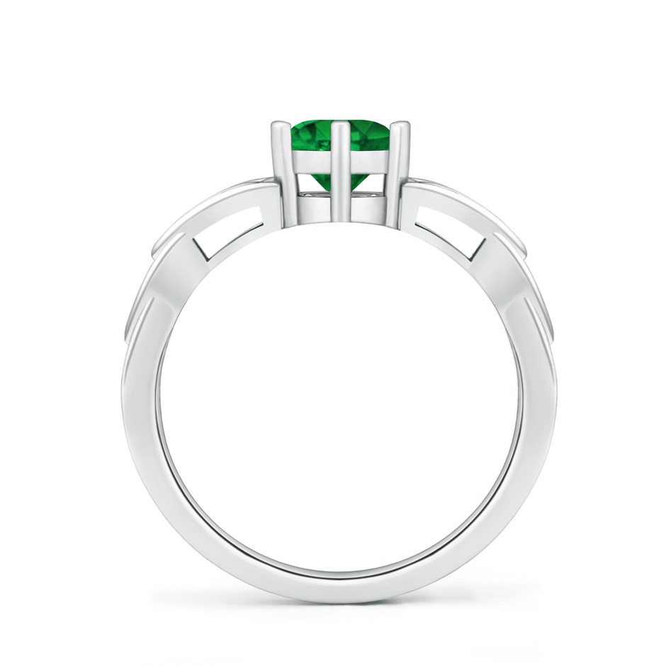 6mm AAAA Solitaire Round Emerald Celtic Knot Ring in P950 Platinum side 199