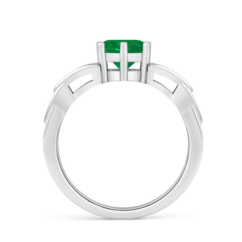 7mm AA Solitaire Round Emerald Celtic Knot Ring in P950 Platinum side 199