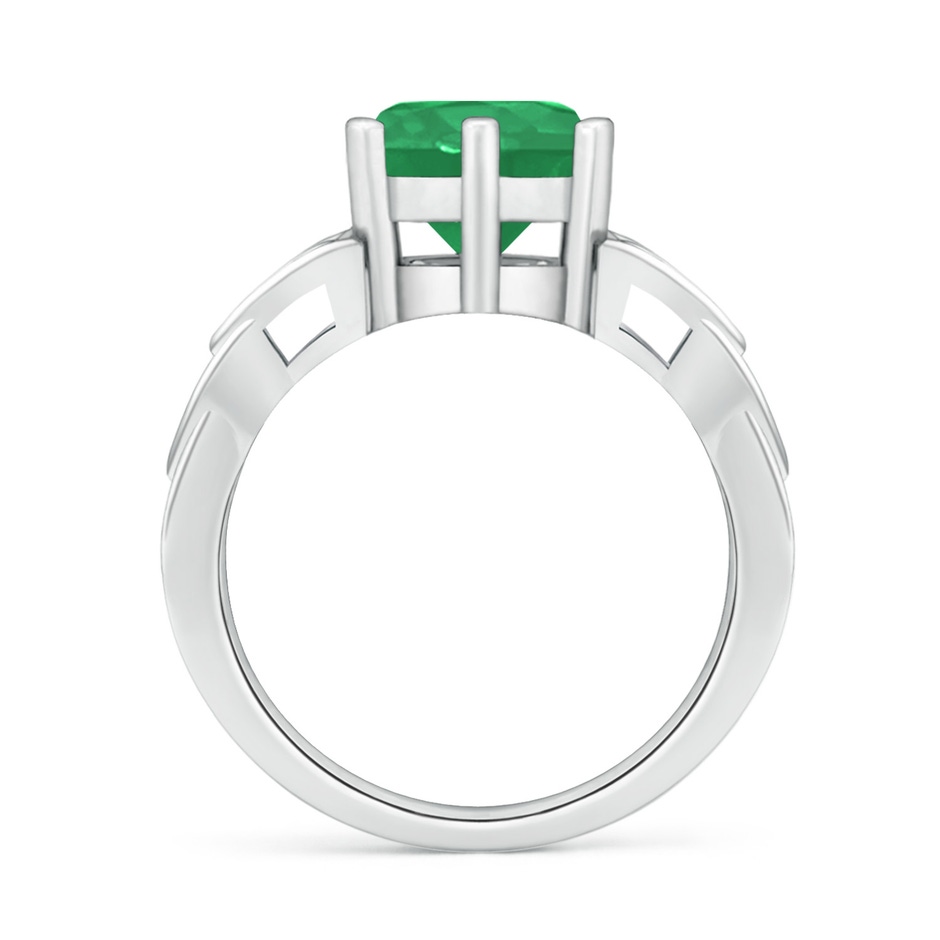 8mm A Solitaire Round Emerald Celtic Knot Ring in P950 Platinum side 199