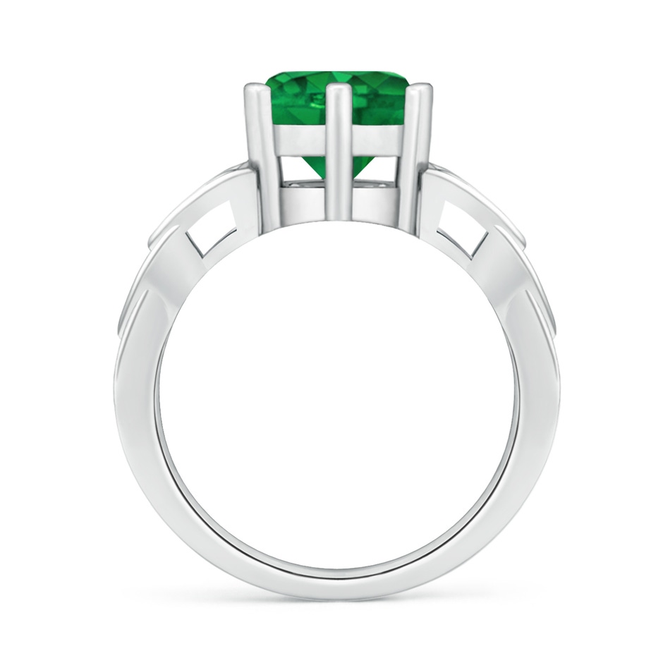 8mm AAA Solitaire Round Emerald Celtic Knot Ring in White Gold side 199