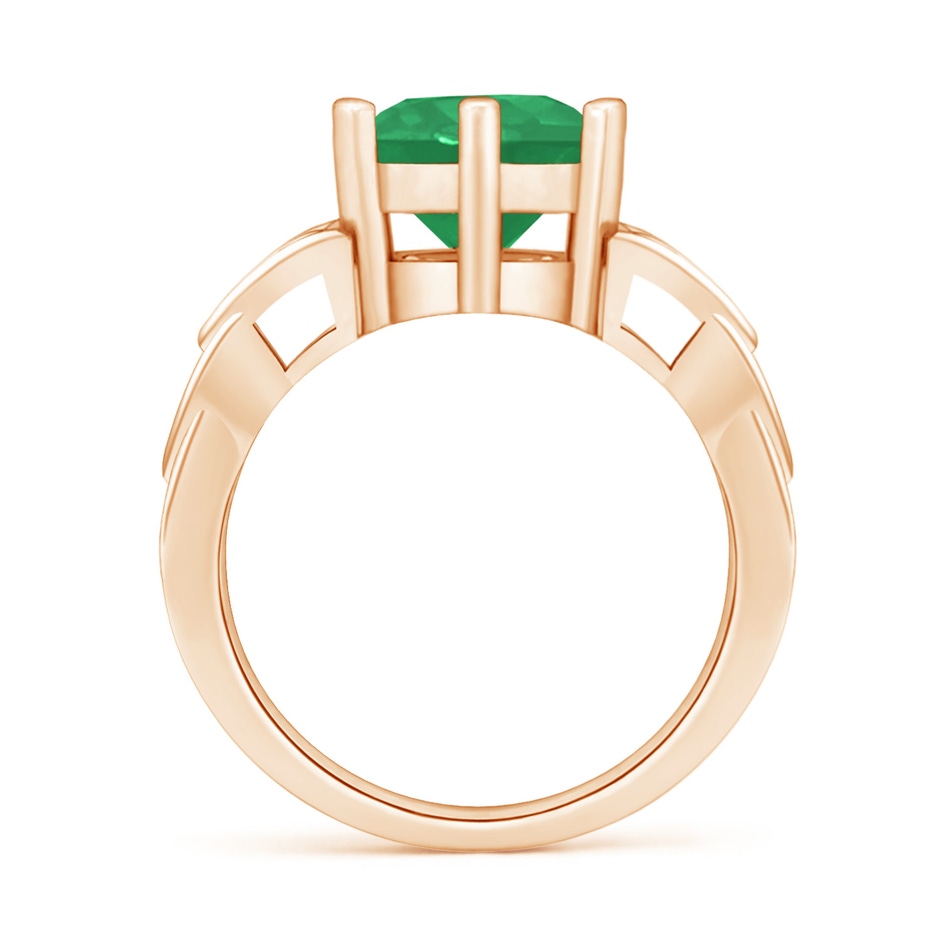 9mm A Solitaire Round Emerald Celtic Knot Ring in Rose Gold side 199