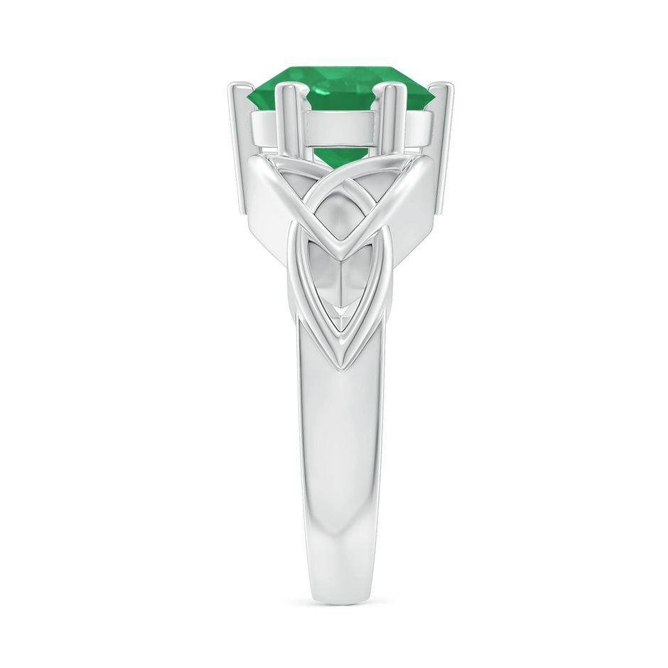 9mm A Solitaire Round Emerald Celtic Knot Ring in White Gold side 299