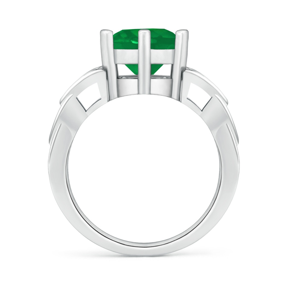 9mm AA Solitaire Round Emerald Celtic Knot Ring in P950 Platinum side 199