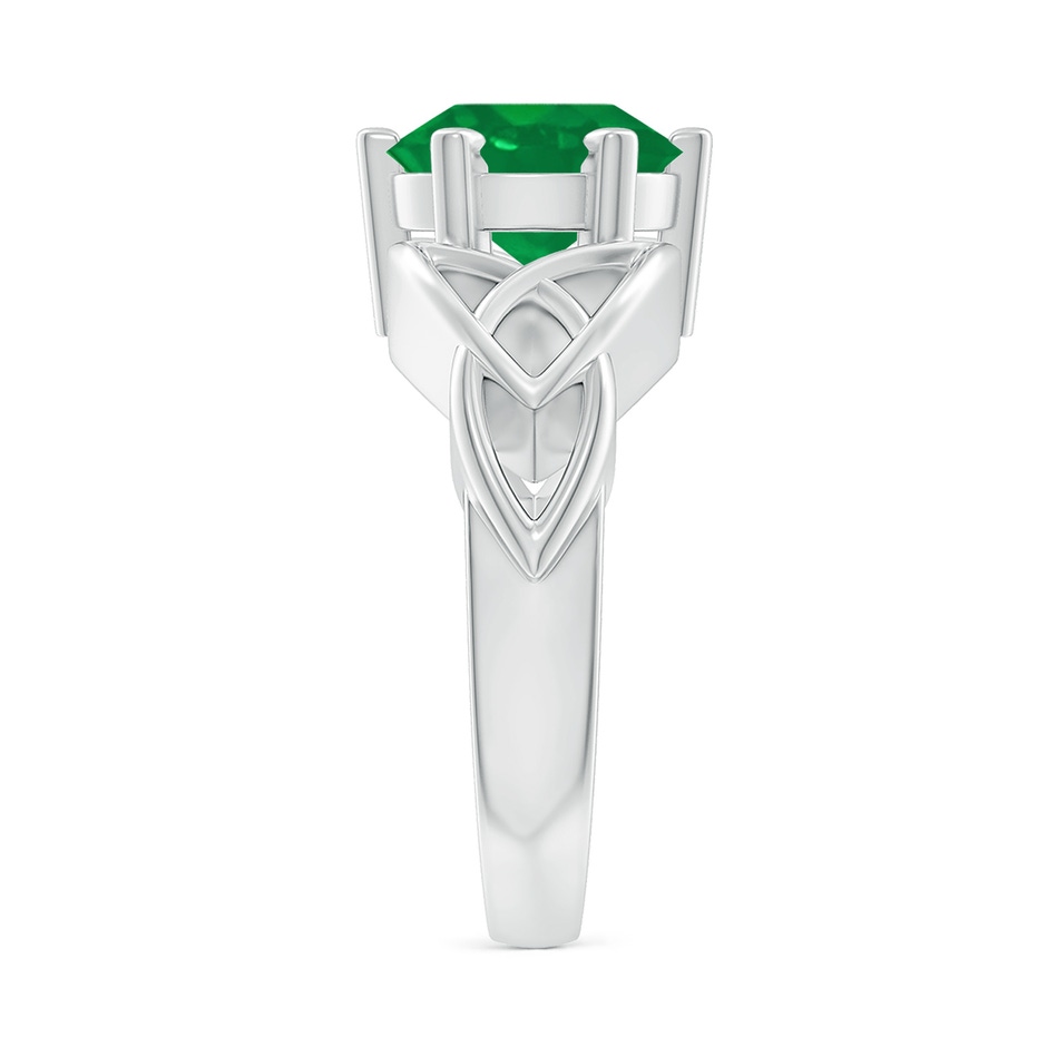 9mm AA Solitaire Round Emerald Celtic Knot Ring in P950 Platinum side 299