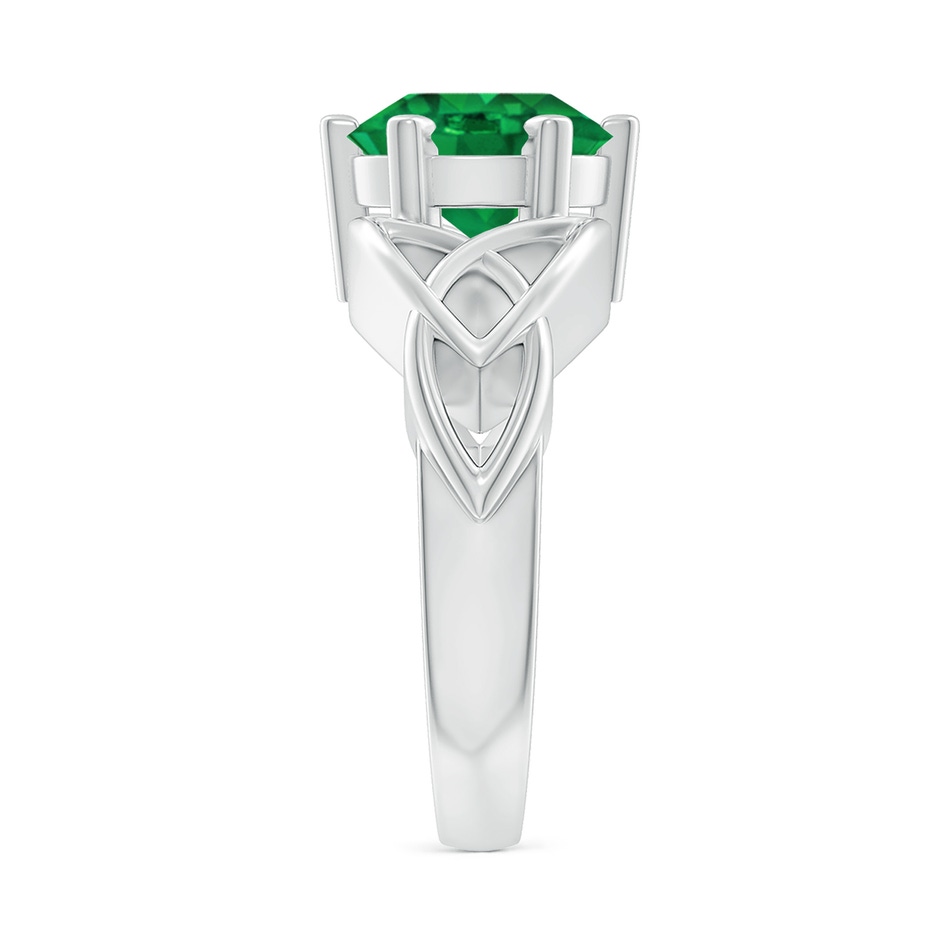9mm AAA Solitaire Round Emerald Celtic Knot Ring in P950 Platinum side 299