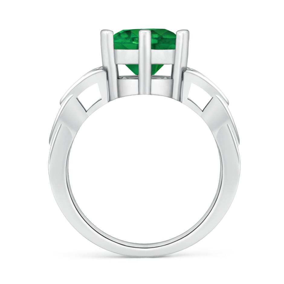 9mm AAA Solitaire Round Emerald Celtic Knot Ring in White Gold side 199