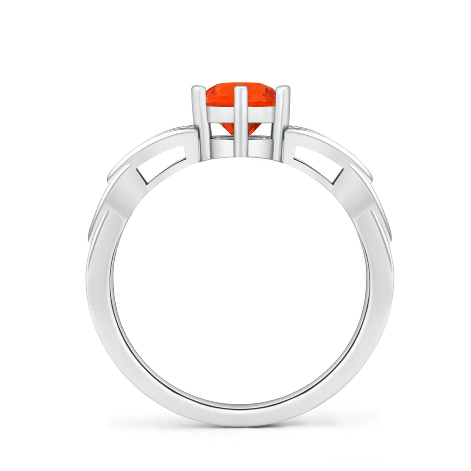 6mm AAA Solitaire Round Fire Opal Celtic Knot Ring in White Gold side-1