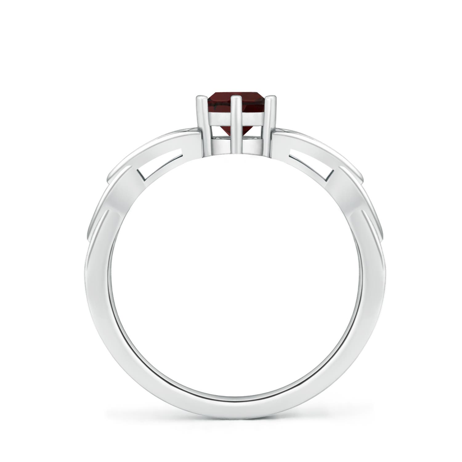 A - Garnet / 0.6 CT / 14 KT White Gold