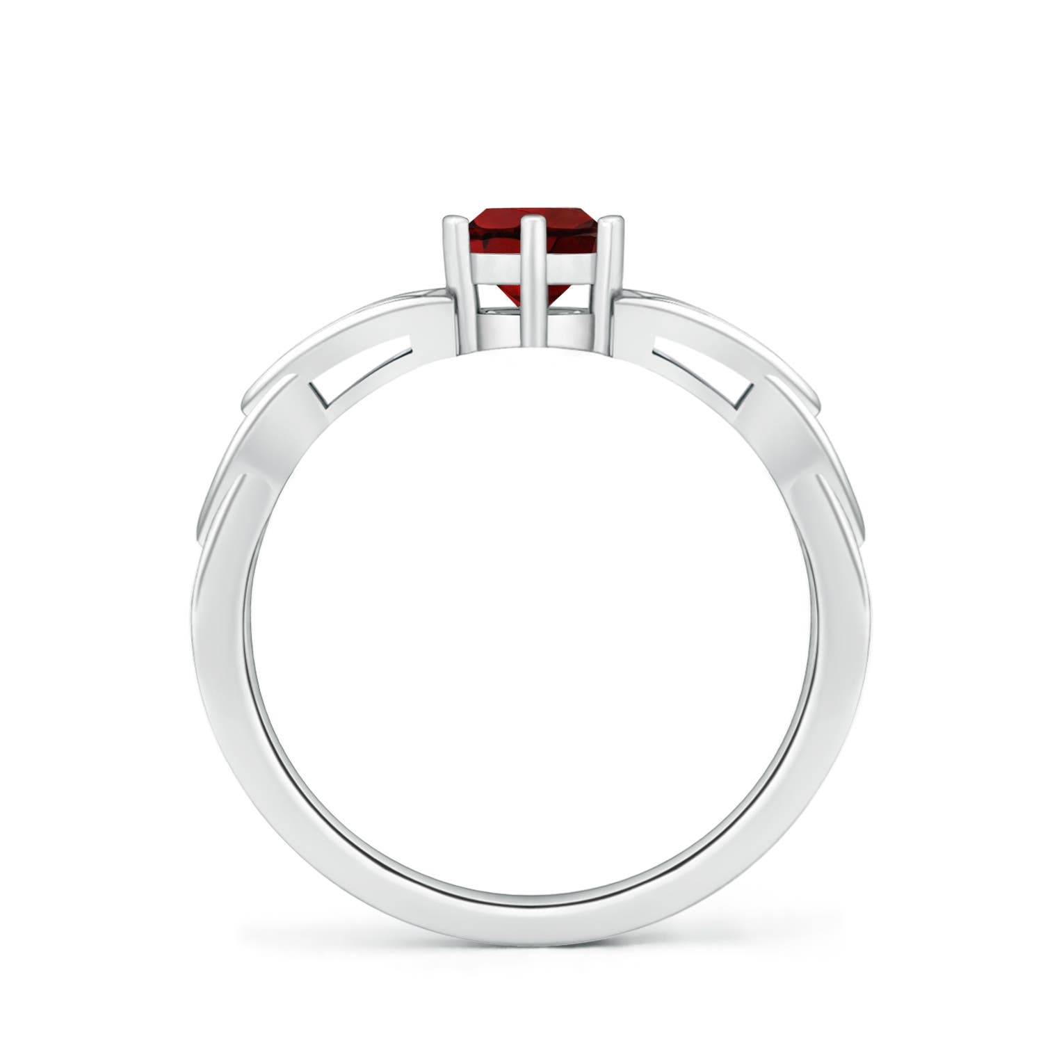 AAA - Garnet / 0.6 CT / 14 KT White Gold