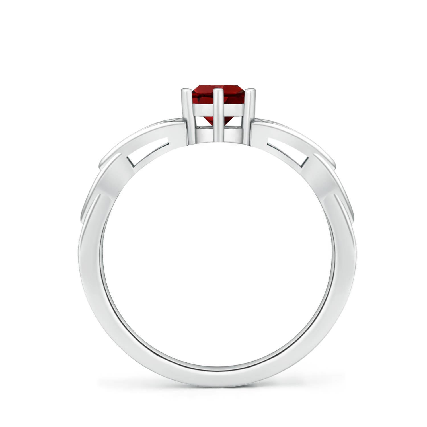 AAAA - Garnet / 0.6 CT / 14 KT White Gold