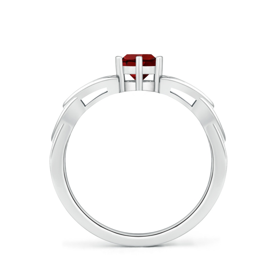 5mm AAAA Solitaire Round Garnet Celtic Knot Ring in White Gold side 199