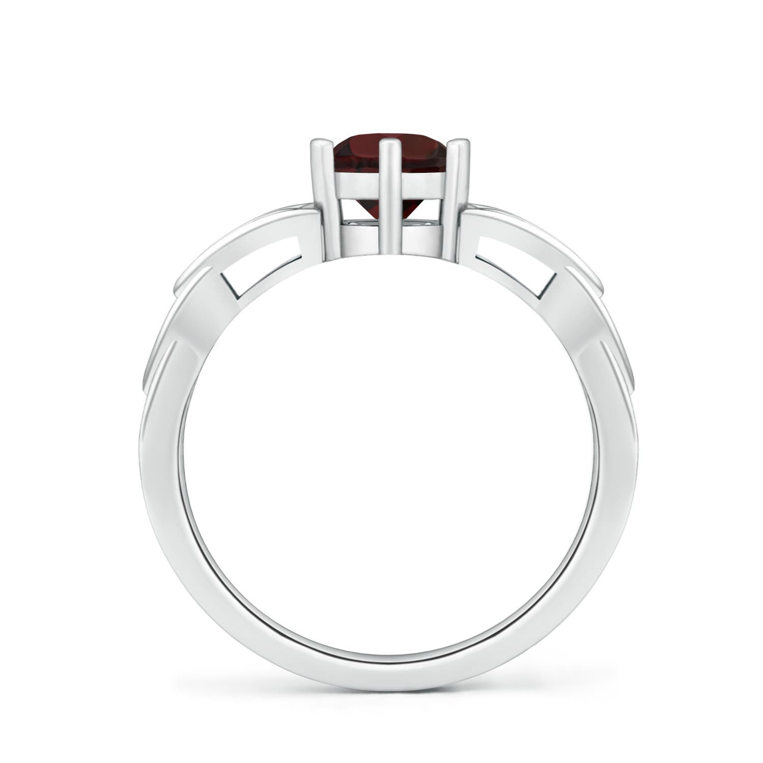 A - Garnet / 1 CT / 14 KT White Gold