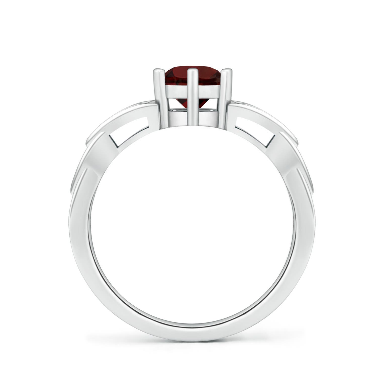 AA - Garnet / 1 CT / 14 KT White Gold