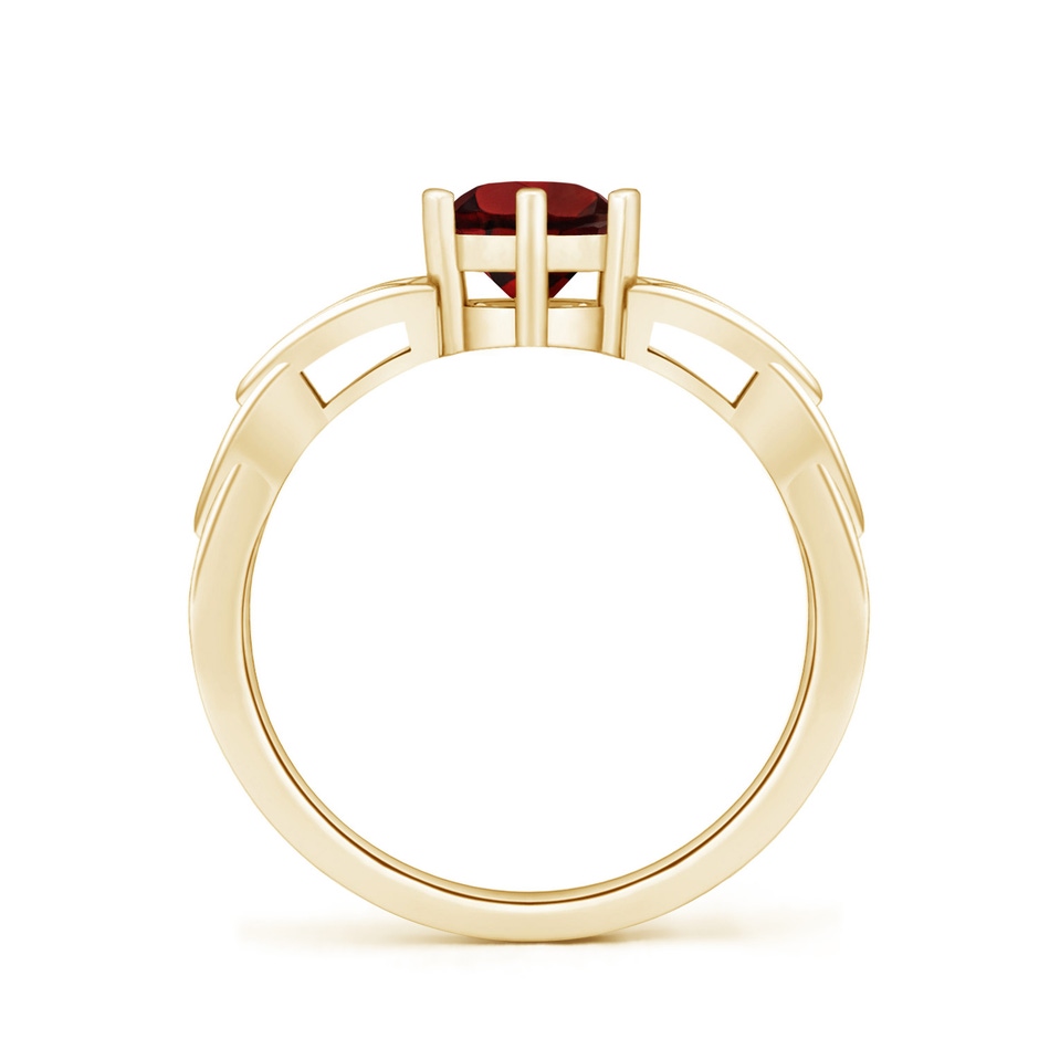 6mm AAA Solitaire Round Garnet Celtic Knot Ring in 18K Yellow Gold side 199
