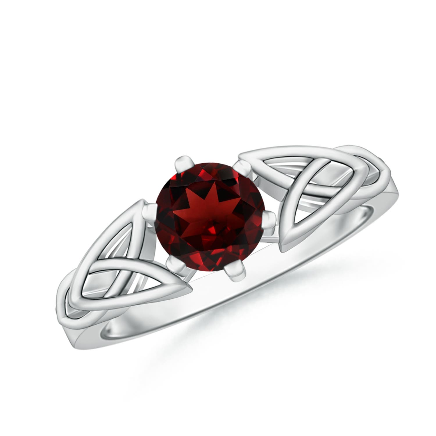 AAA - Garnet / 1 CT / 14 KT White Gold