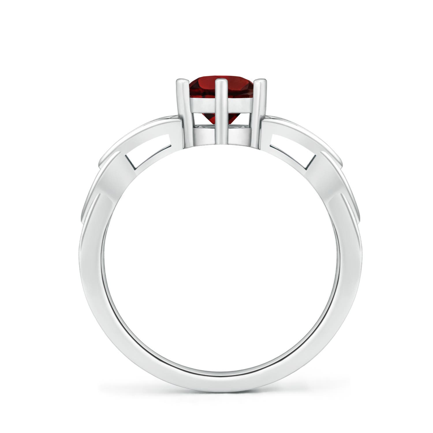 AAA - Garnet / 1 CT / 14 KT White Gold