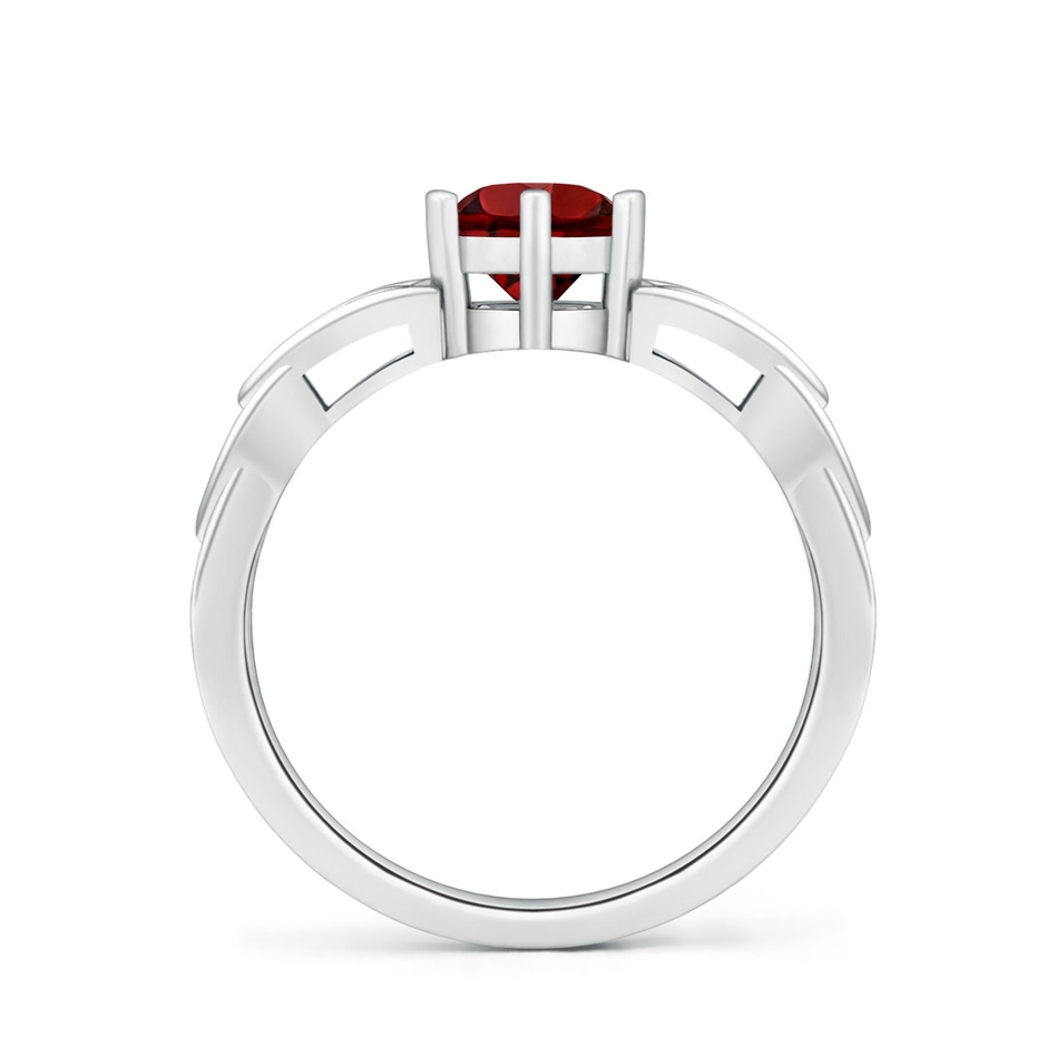 6mm AAAA Solitaire Round Garnet Celtic Knot Ring in P950 Platinum side 199