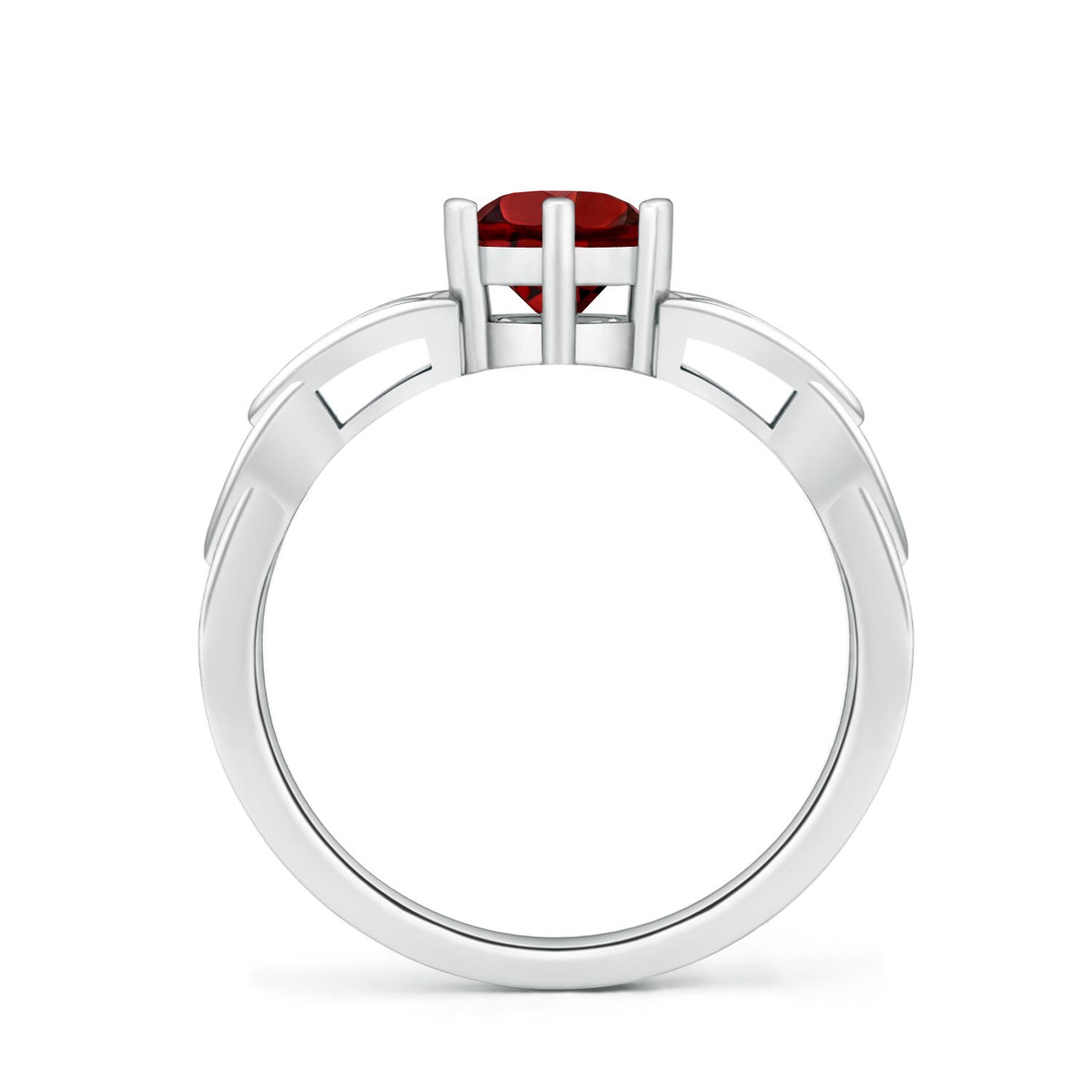 AAAA - Garnet / 1 CT / 14 KT White Gold