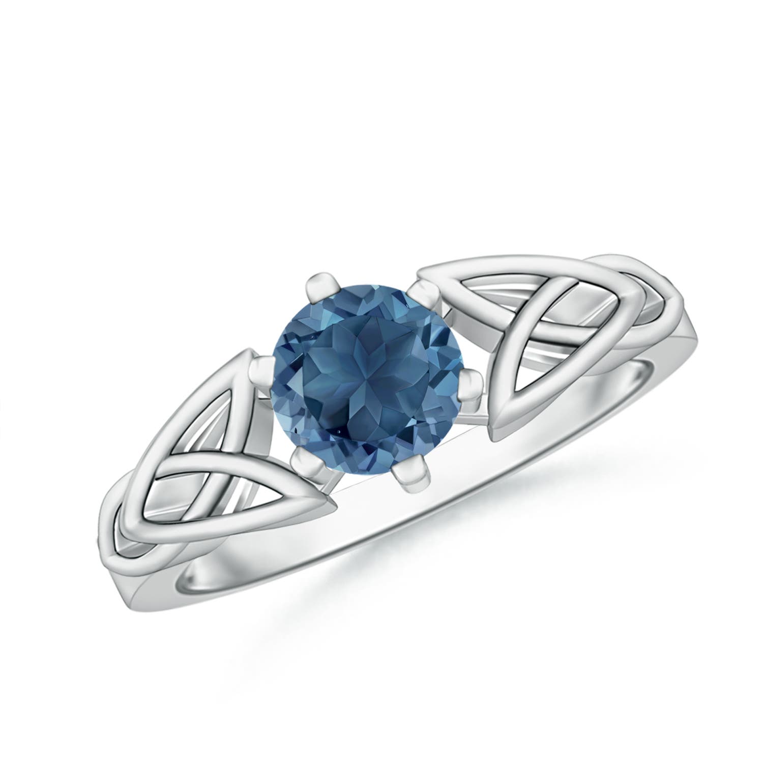 A - London Blue Topaz / 0.95 CT / 14 KT White Gold