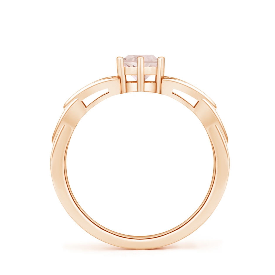 5mm A Solitaire Round Morganite Celtic Knot Ring in Rose Gold side-1