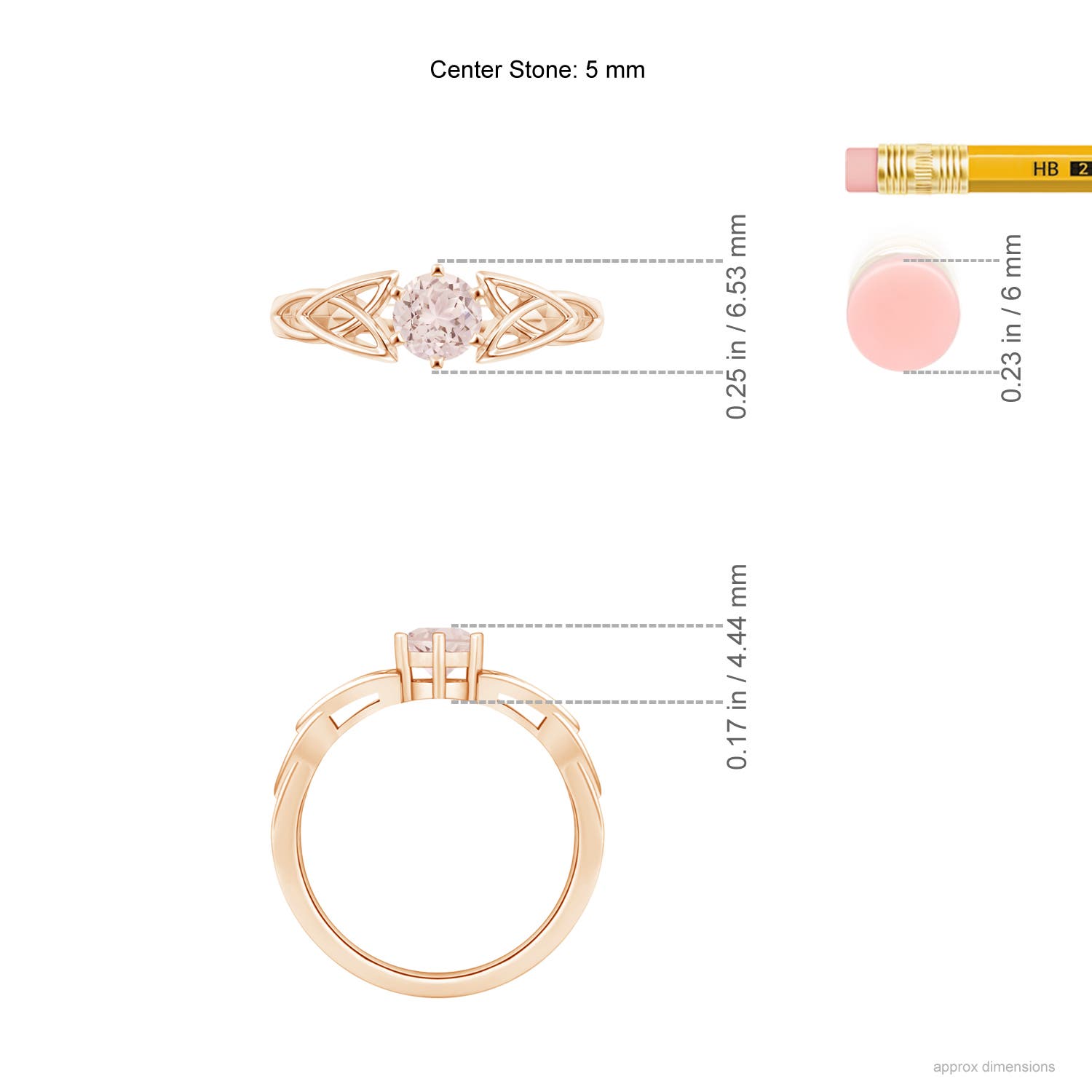 A - Morganite / 0.42 CT / 14 KT Rose Gold