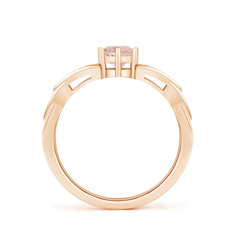 5mm AAA Solitaire Round Morganite Celtic Knot Ring in Rose Gold side-1
