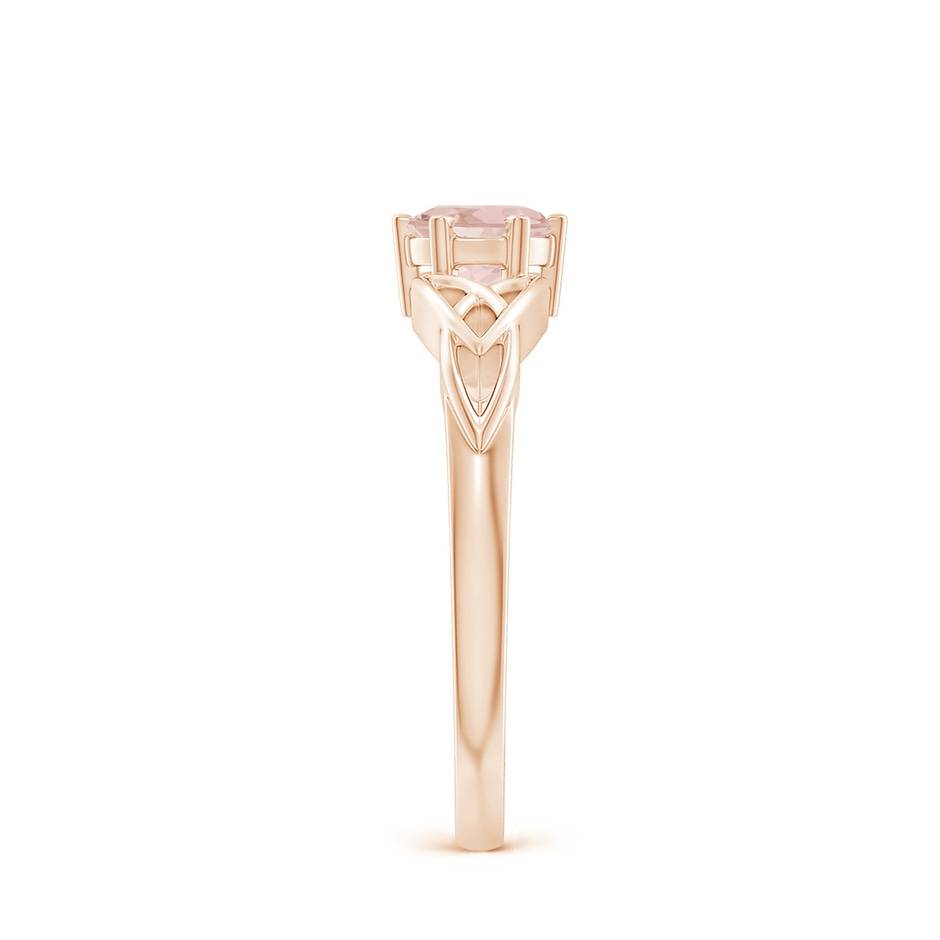 5mm AAA Solitaire Round Morganite Celtic Knot Ring in Rose Gold side-2