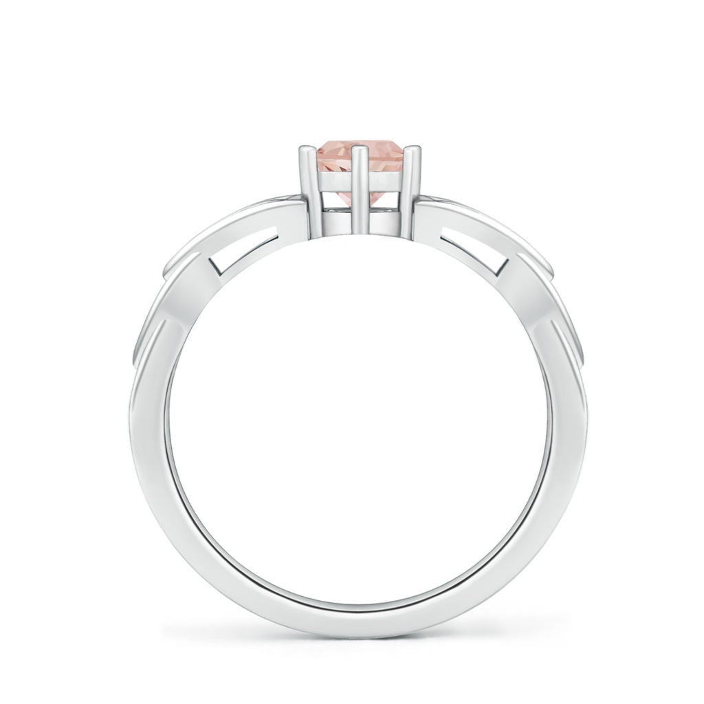5mm AAAA Solitaire Round Morganite Celtic Knot Ring in P950 Platinum - side_1