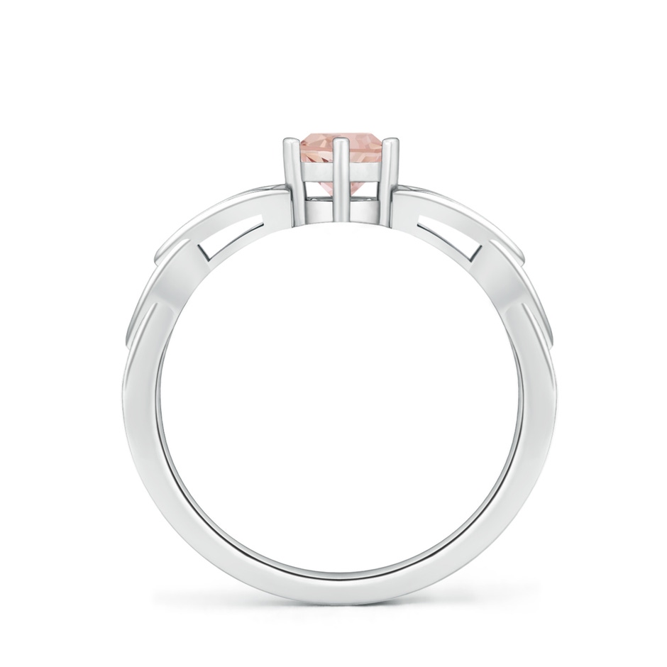 5mm AAAA Solitaire Round Morganite Celtic Knot Ring in P950 Platinum side-1