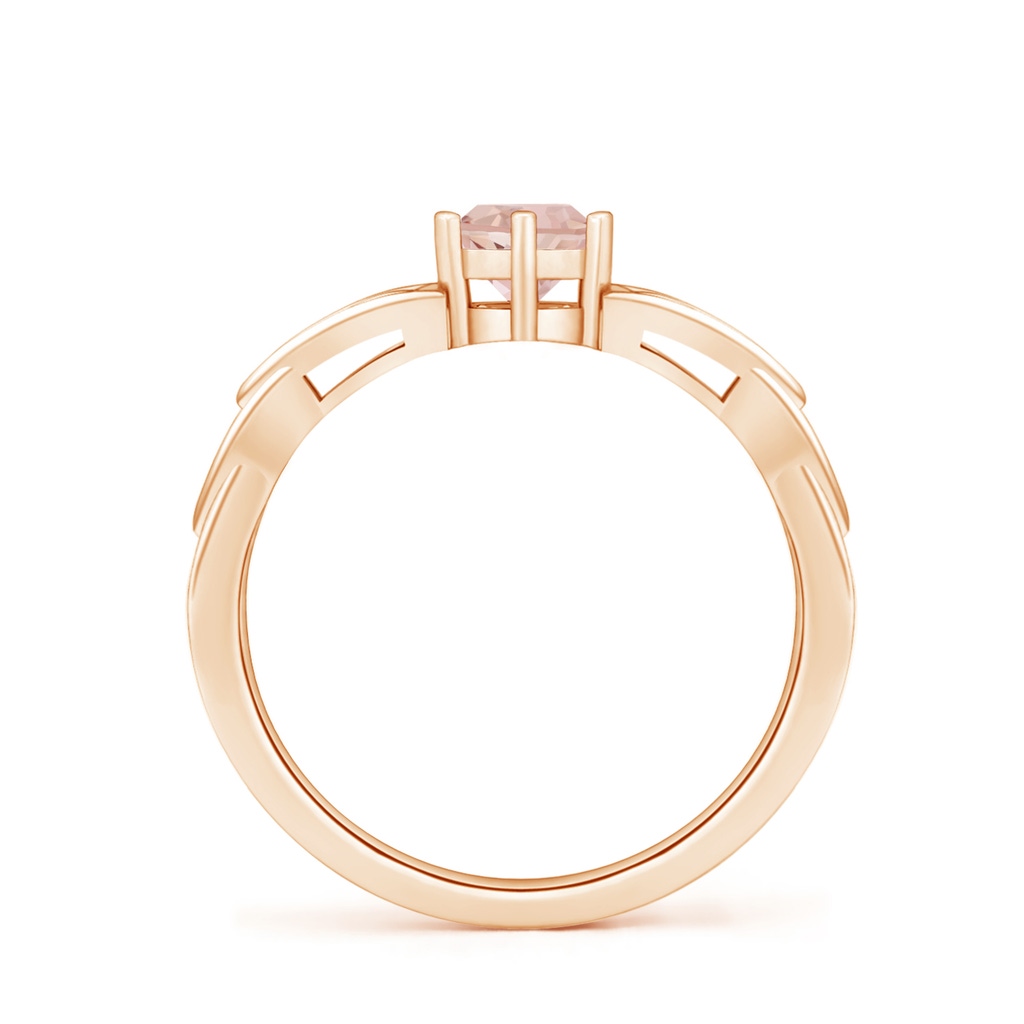 5mm AAAA Solitaire Round Morganite Celtic Knot Ring in Rose Gold - side_1
