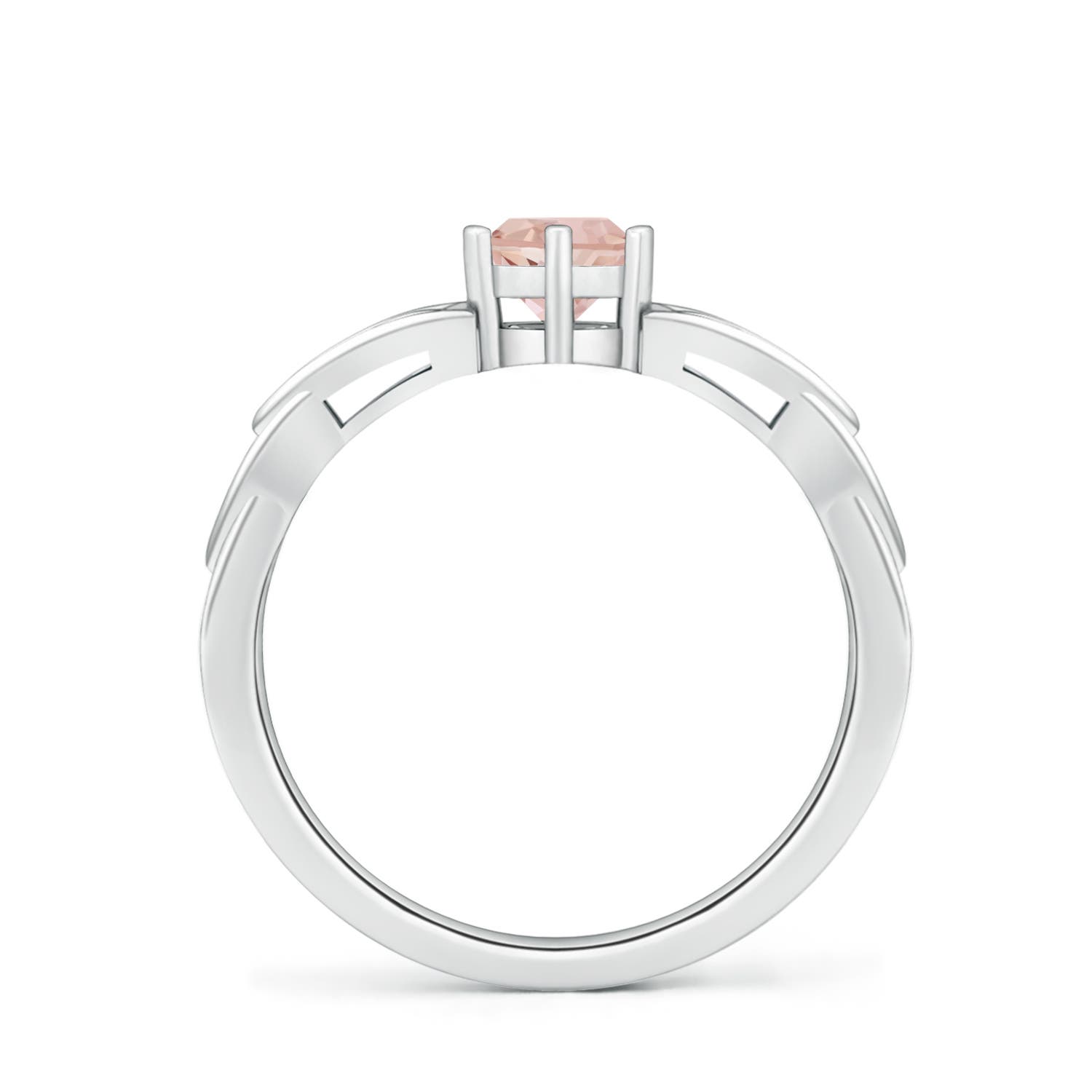 AAAA - Morganite / 0.42 CT / 14 KT White Gold