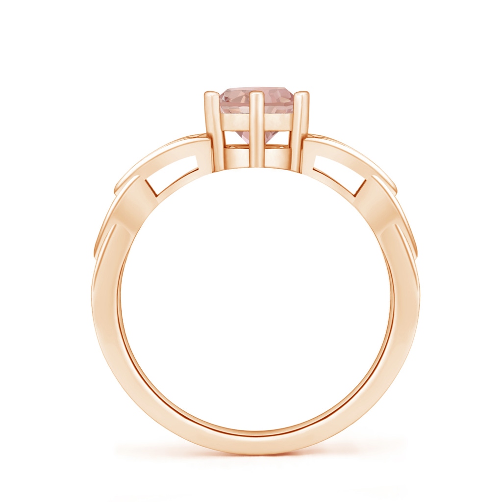 6mm AAAA Solitaire Round Morganite Celtic Knot Ring in Rose Gold - side_1