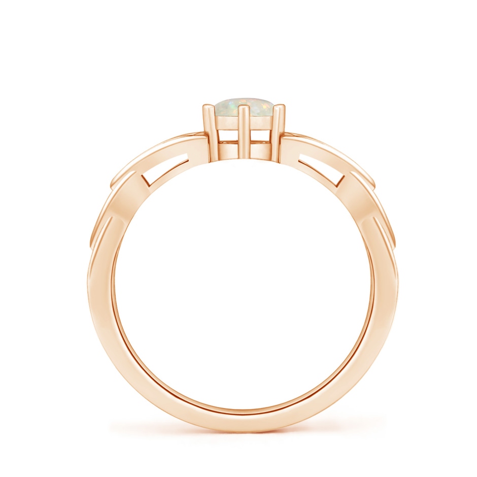 5mm AAA Solitaire Round Opal Celtic Knot Ring in Rose Gold side-1