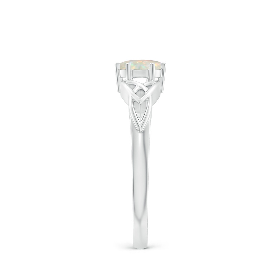5mm AAA Solitaire Round Opal Celtic Knot Ring in White Gold side-2