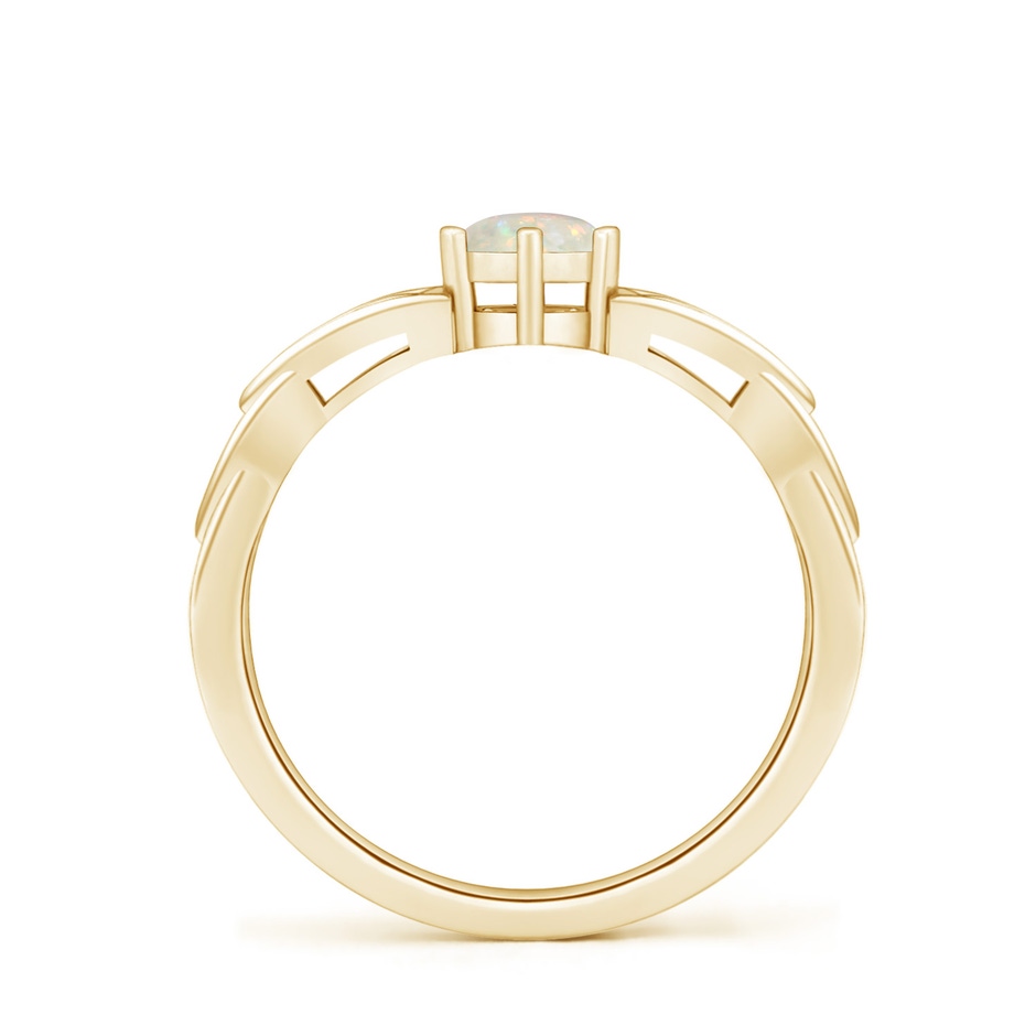 5mm AAA Solitaire Round Opal Celtic Knot Ring in Yellow Gold side-1