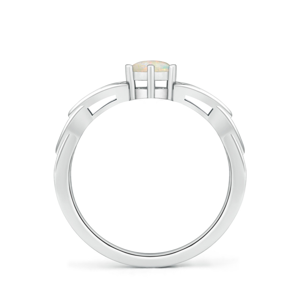 5mm AAAA Solitaire Round Opal Celtic Knot Ring in P950 Platinum - side_1