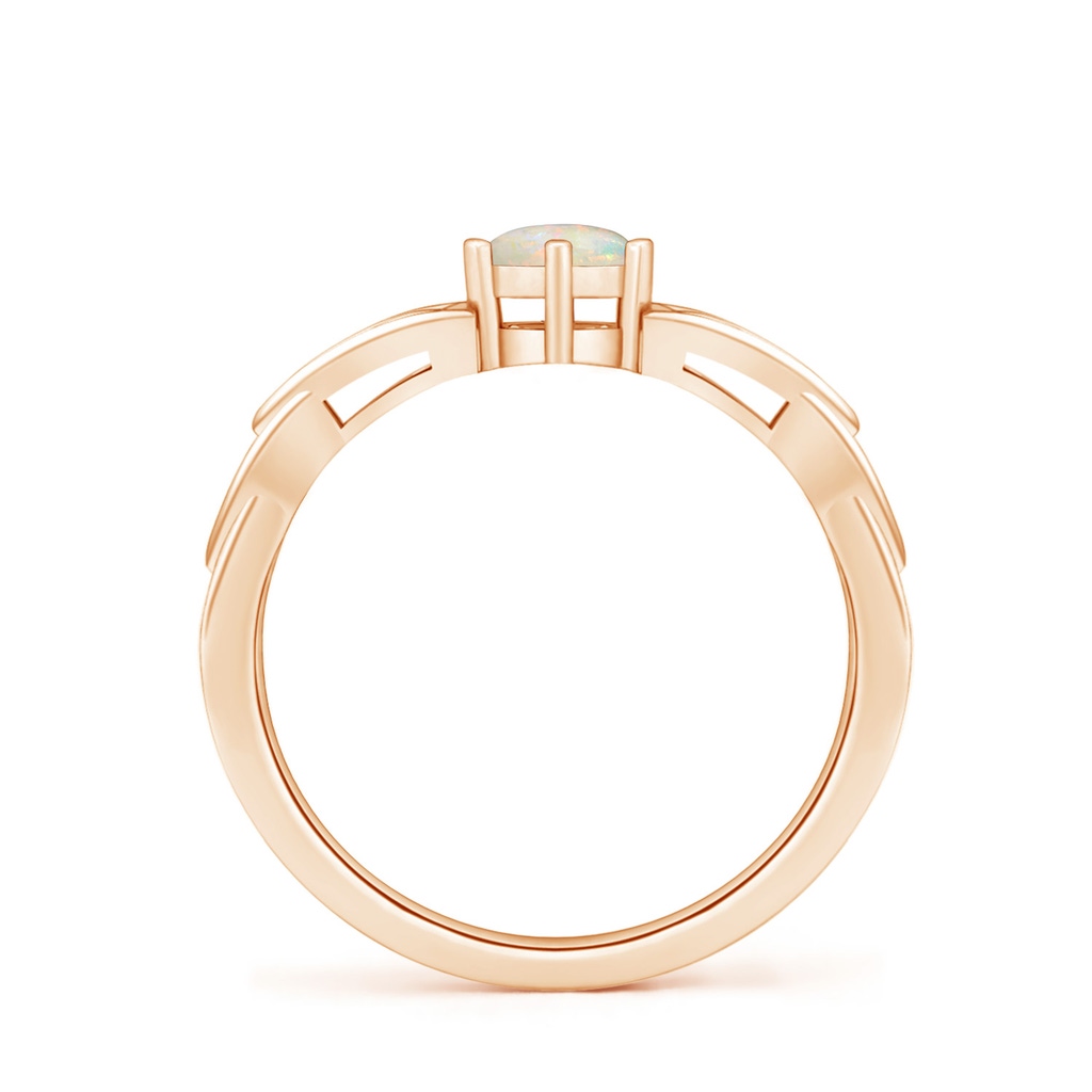 5mm AAAA Solitaire Round Opal Celtic Knot Ring in Rose Gold - side_1