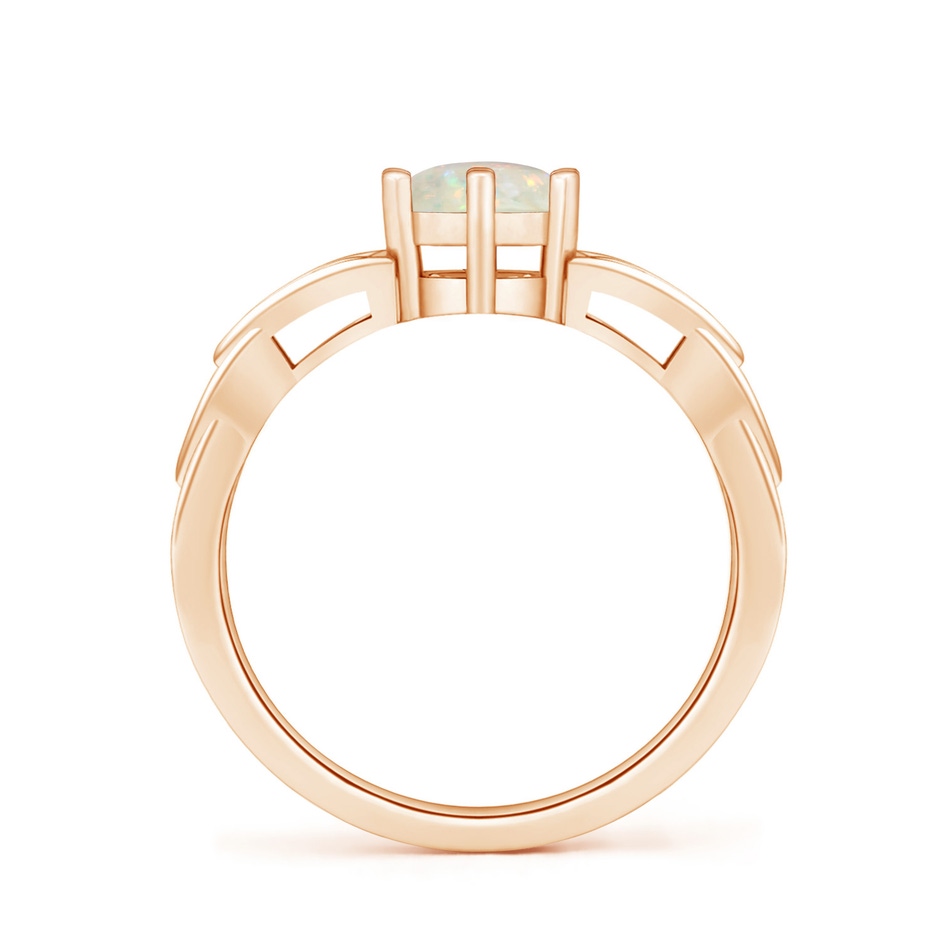 6mm AAA Solitaire Round Opal Celtic Knot Ring in Rose Gold side-1