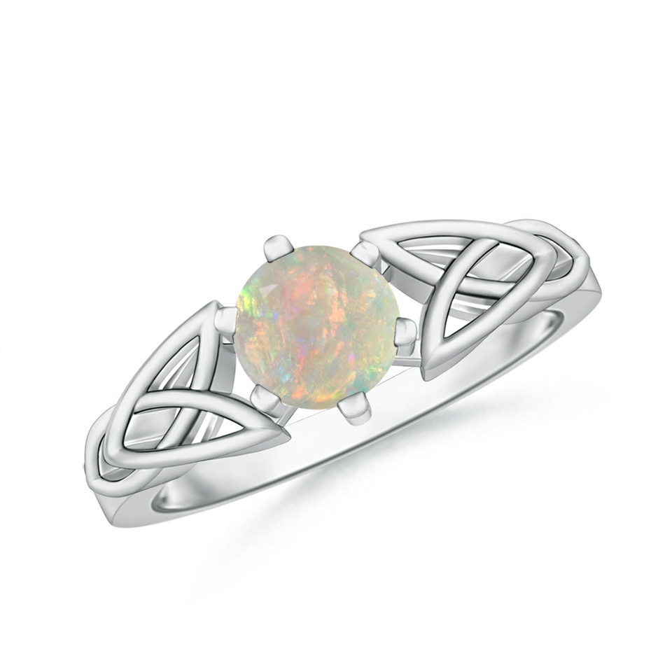 6mm AAAA Solitaire Round Opal Celtic Knot Ring in P950 Platinum 