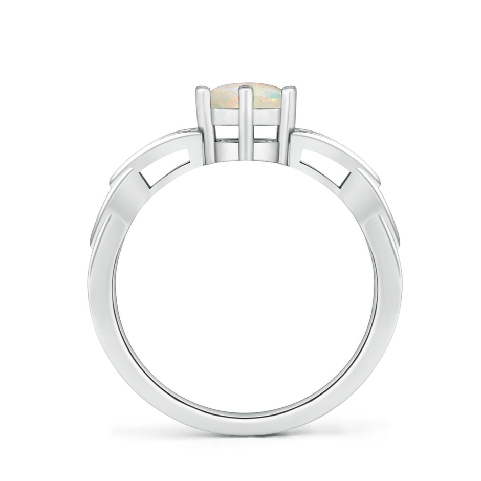 6mm AAAA Solitaire Round Opal Celtic Knot Ring in P950 Platinum side-1