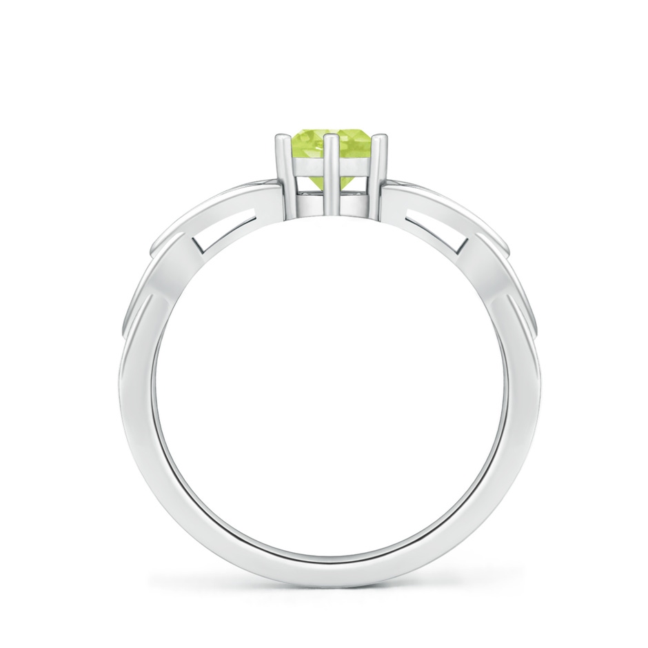 5mm A Solitaire Round Peridot Celtic Knot Ring in P950 Platinum side-1