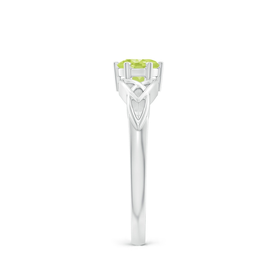 5mm A Solitaire Round Peridot Celtic Knot Ring in P950 Platinum side-2