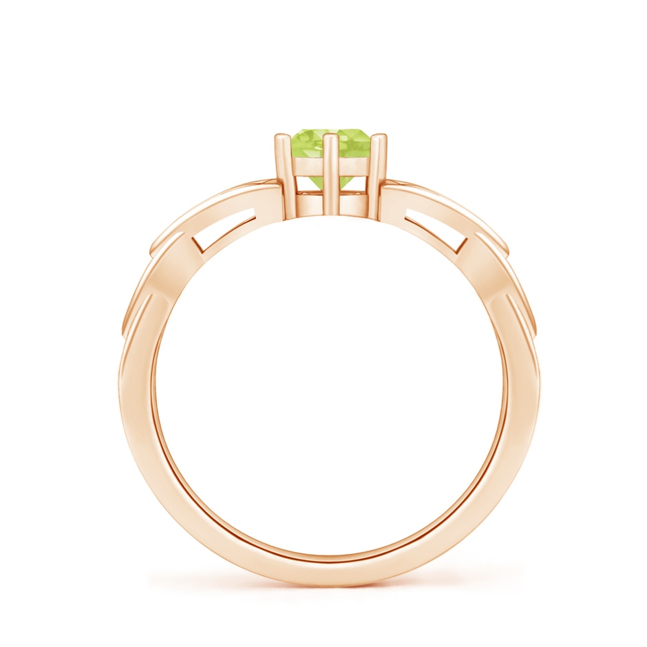 5mm A Solitaire Round Peridot Celtic Knot Ring in Rose Gold side-1