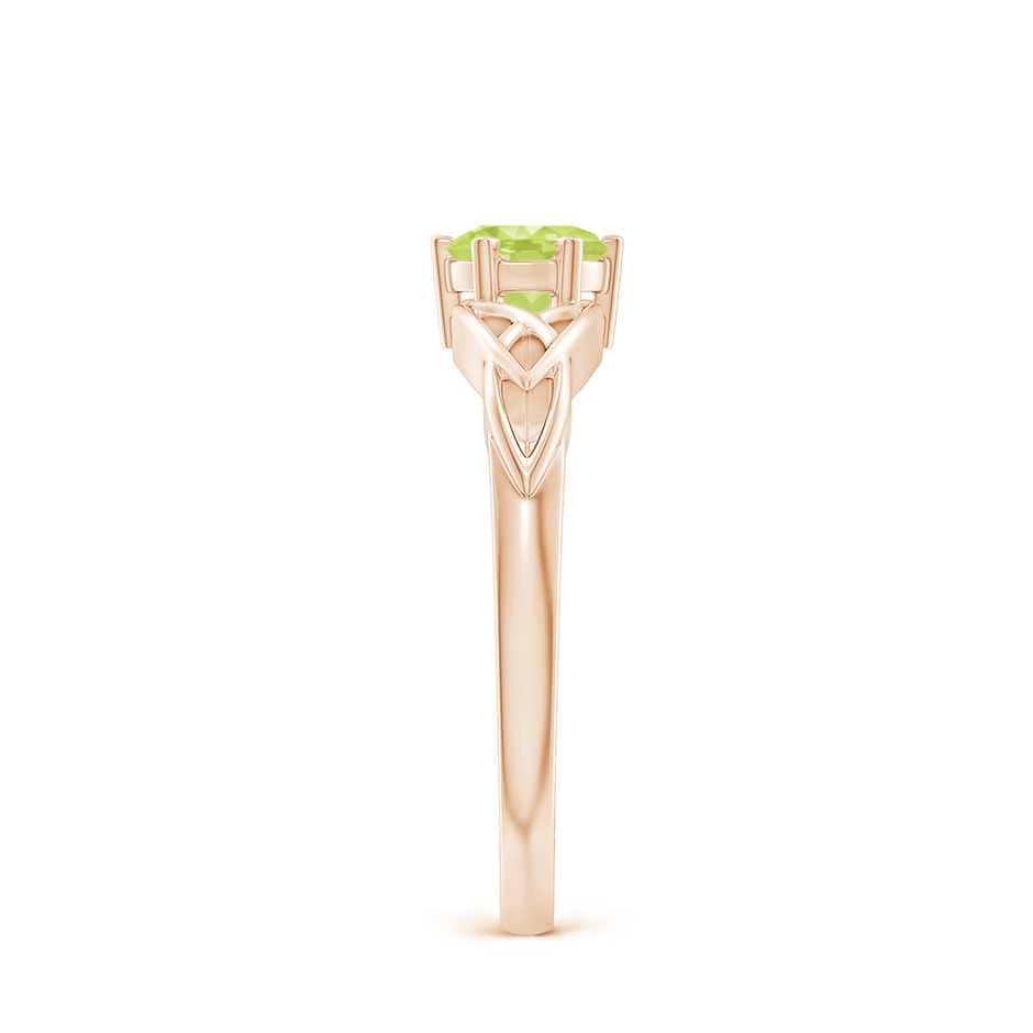 5mm A Solitaire Round Peridot Celtic Knot Ring in Rose Gold side-2