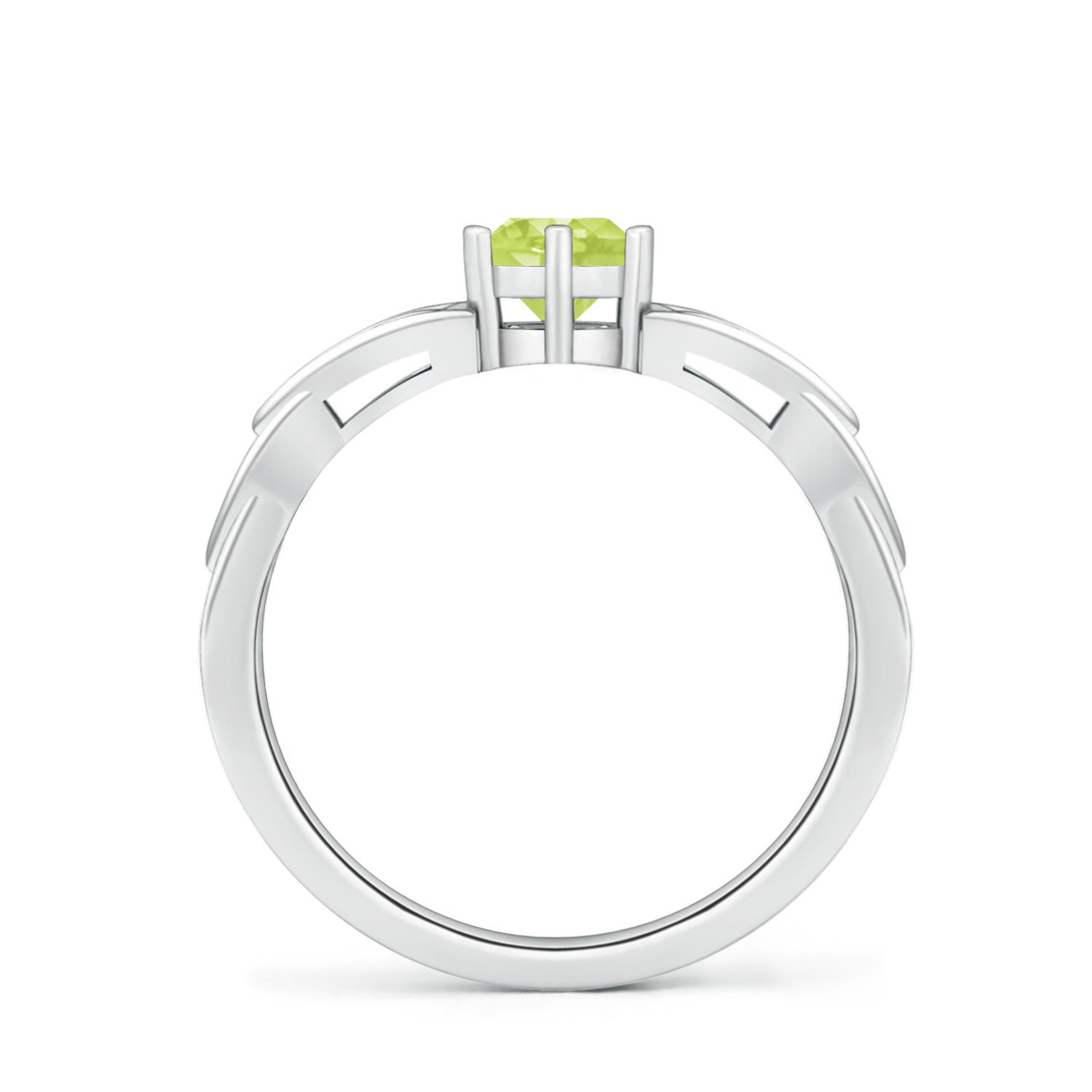 A - Peridot / 0.55 CT / 14 KT White Gold