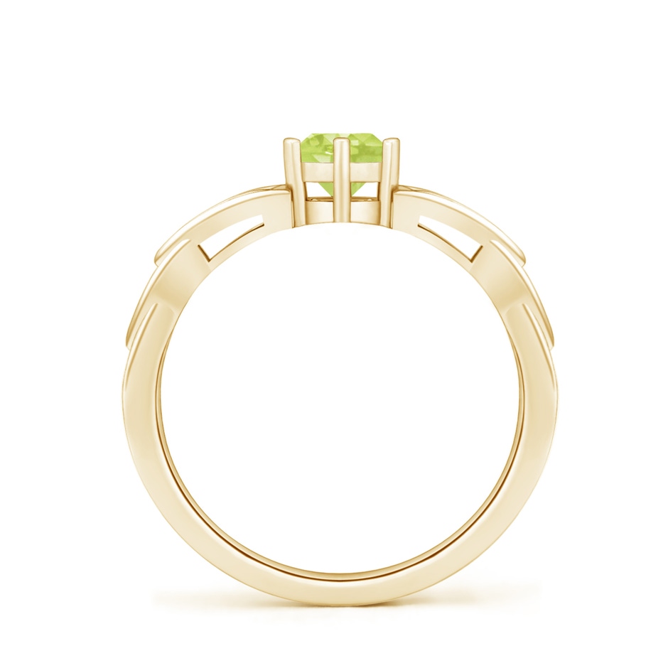 5mm A Solitaire Round Peridot Celtic Knot Ring in Yellow Gold side-1