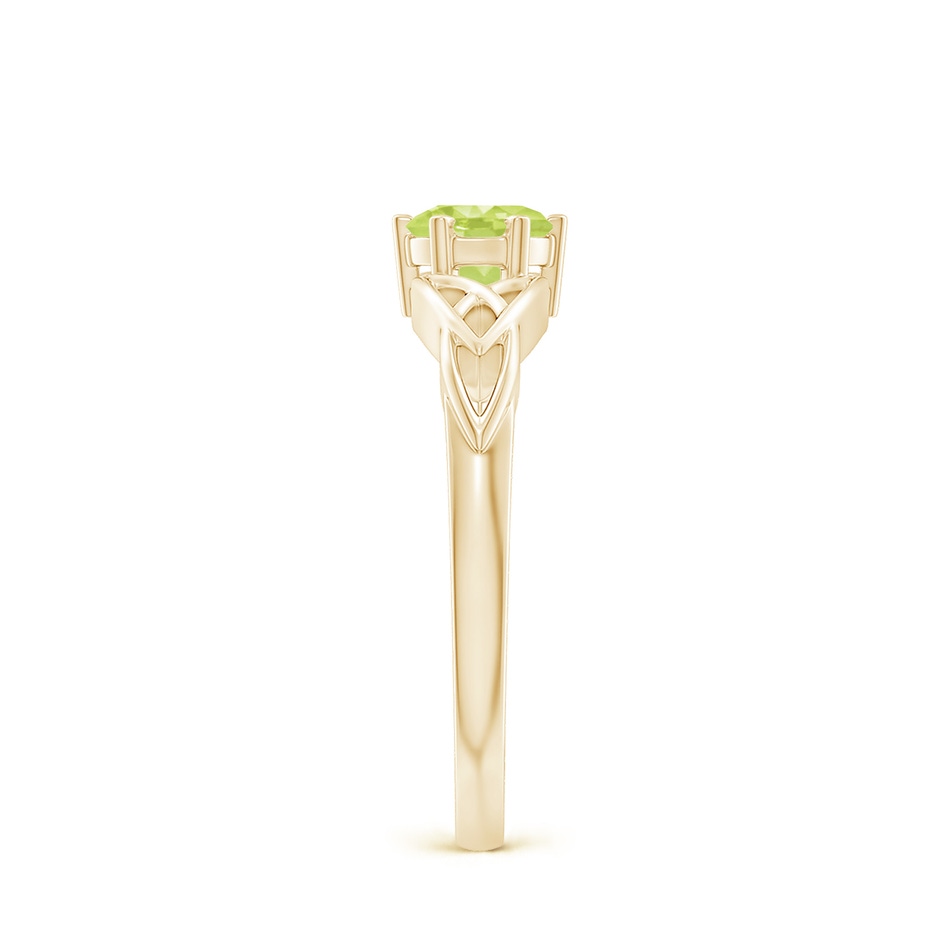5mm A Solitaire Round Peridot Celtic Knot Ring in Yellow Gold side-2